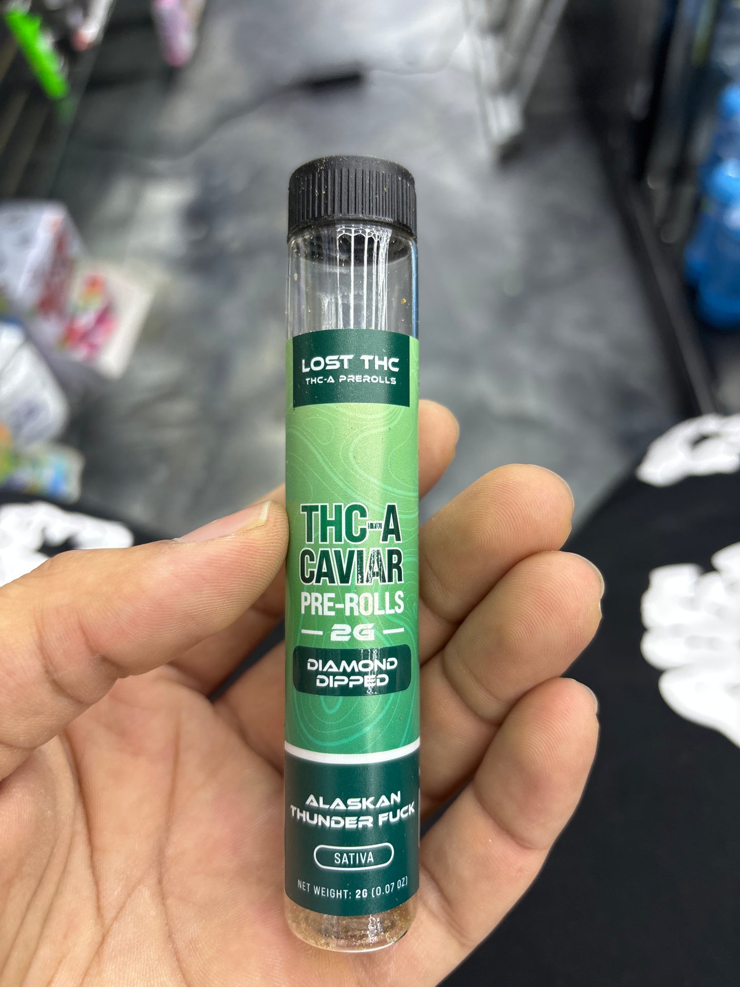Lost thc-a Diamond dipped 2G pre-roll Alaskan thunder fuck sativa
