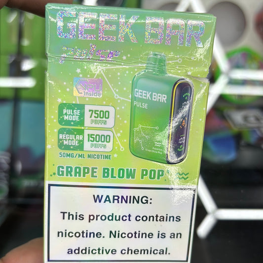 Geek bar pulse, grape blow pop