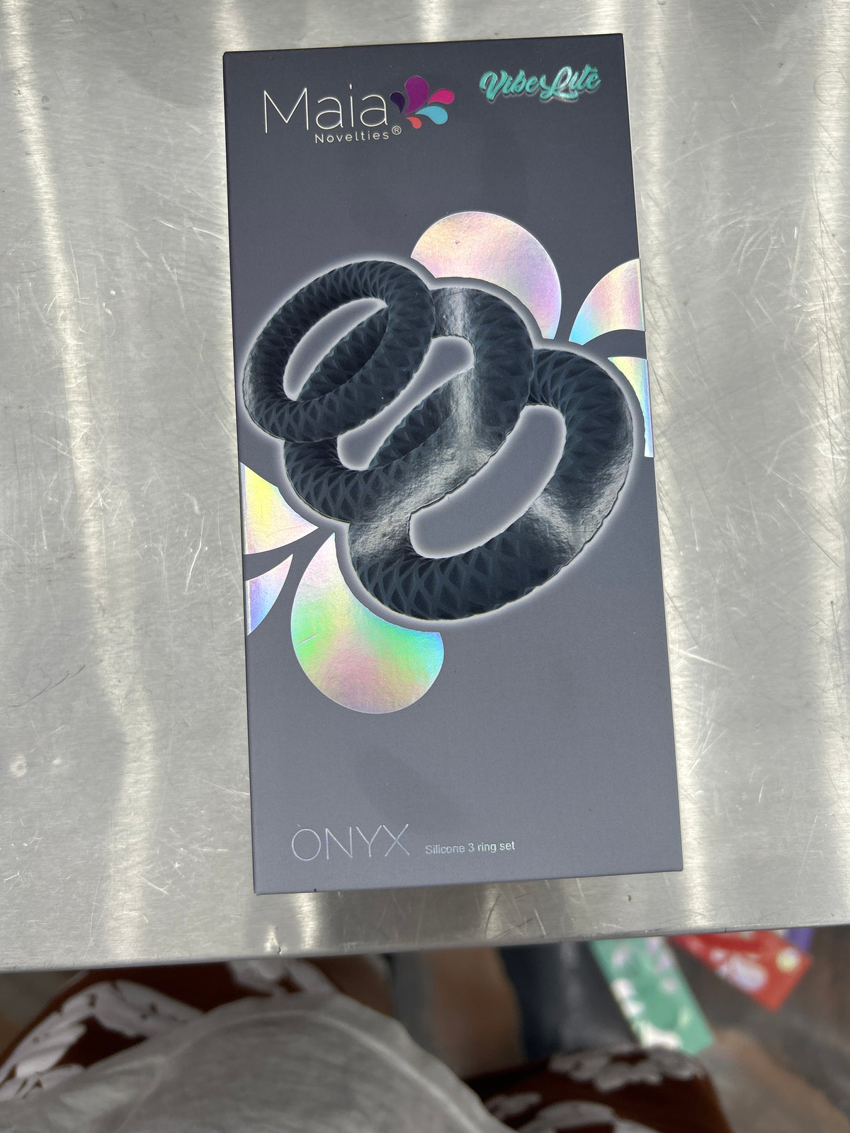 Maia adult novelty cock ring 3 set onyx black