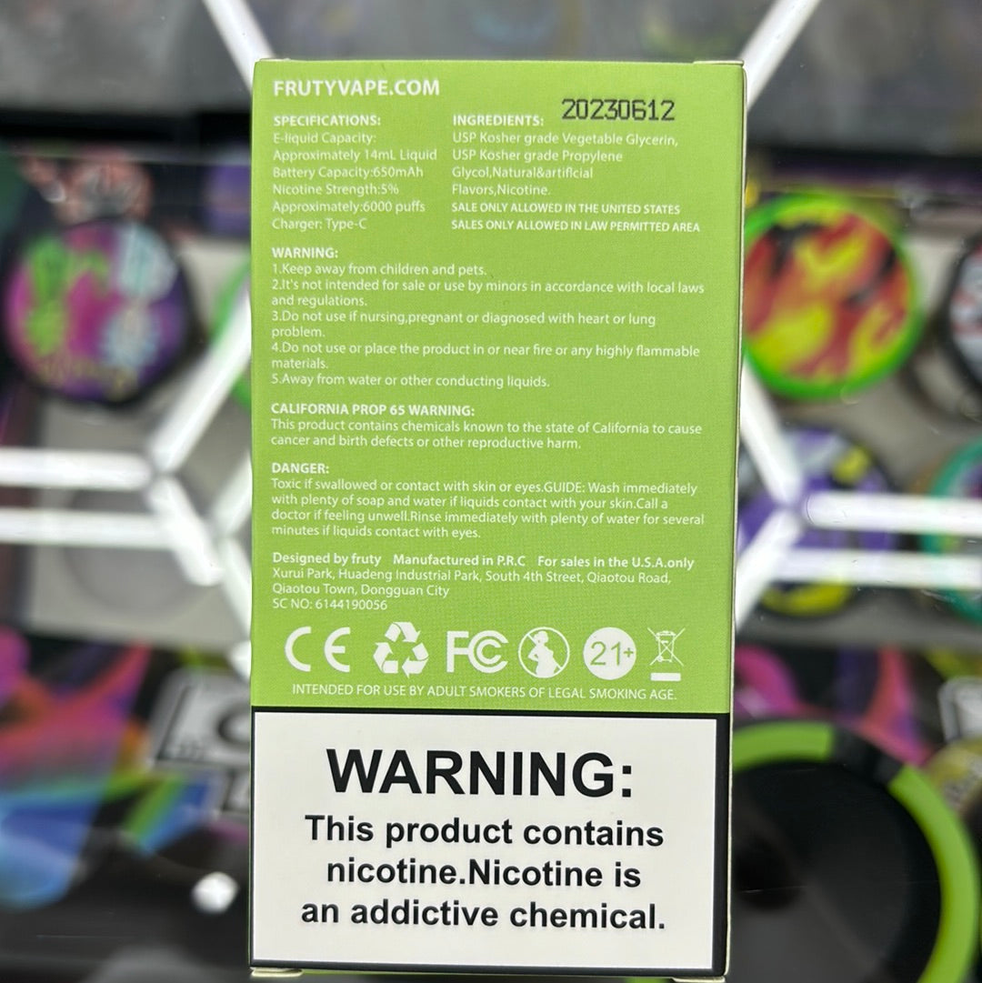 Fruity bar, 6000 puffs cool mint