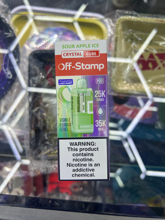 Off stamp crystal cube 25K sour apple ice