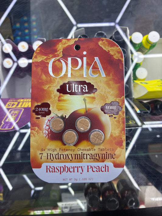 Opia 4 pack high potency 60mg raspberry peach 4 pack