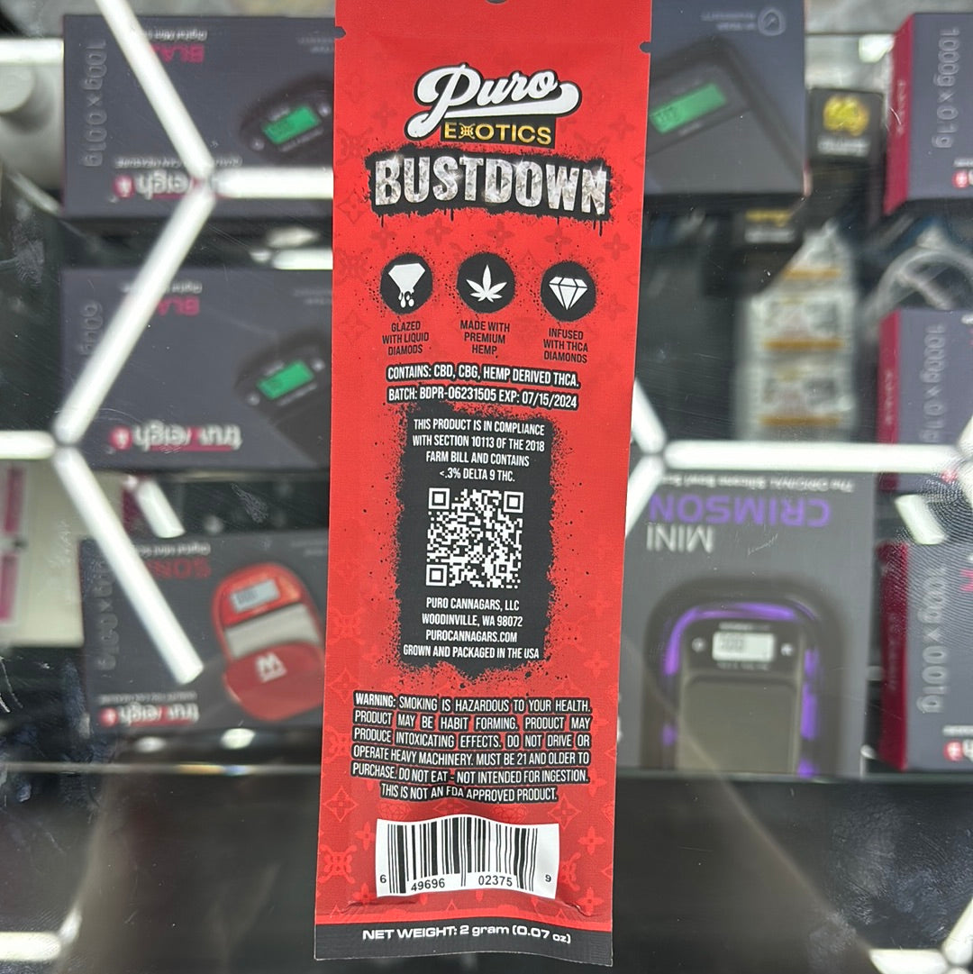 Pure exotics bustdown cherry zlushie hybrid, 2G pre-roll