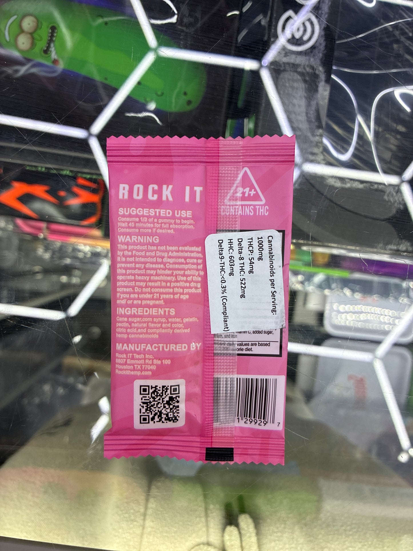 Rock it 2000mg gummy strawberry hybrid