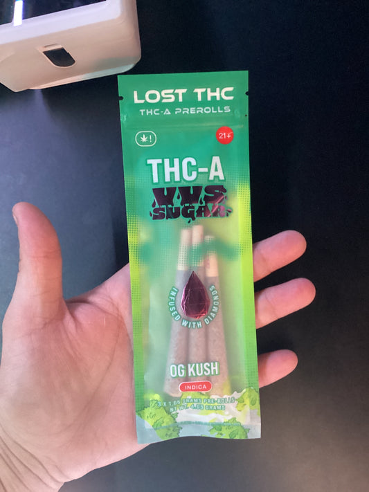 Lost thc-a pre-rolls, vvs sugar og kush