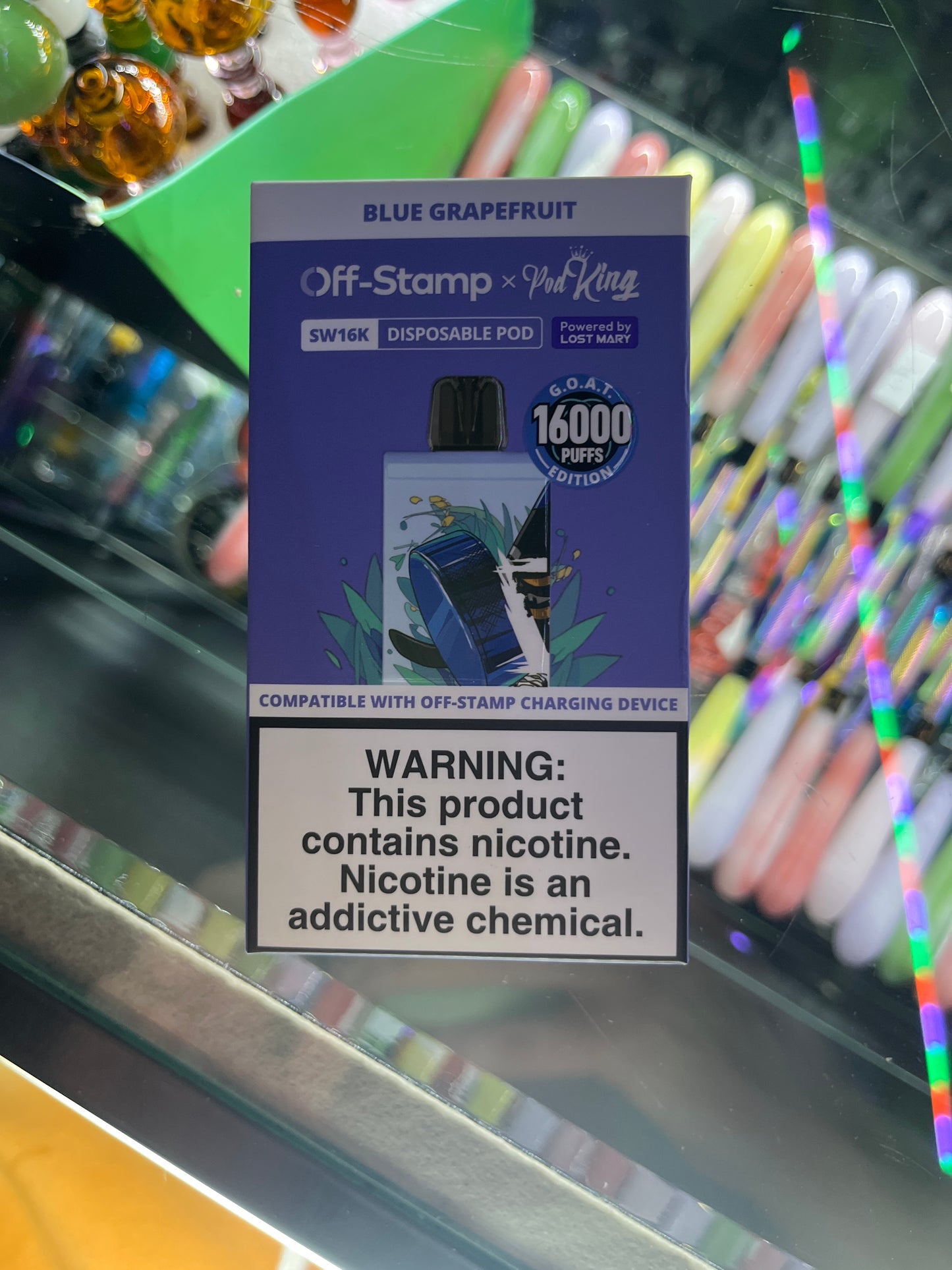 Off stamp pod blue grapefruit