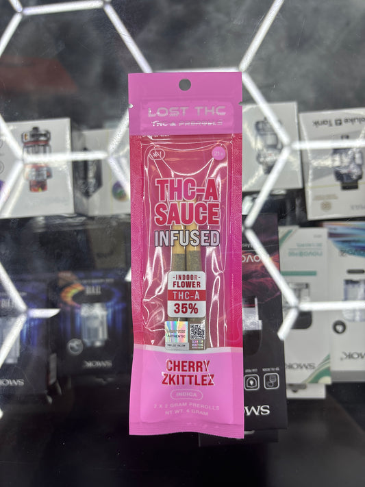 Lost thc-a pre-rolls, thca sauce, infuse private cherry skittles Indica
