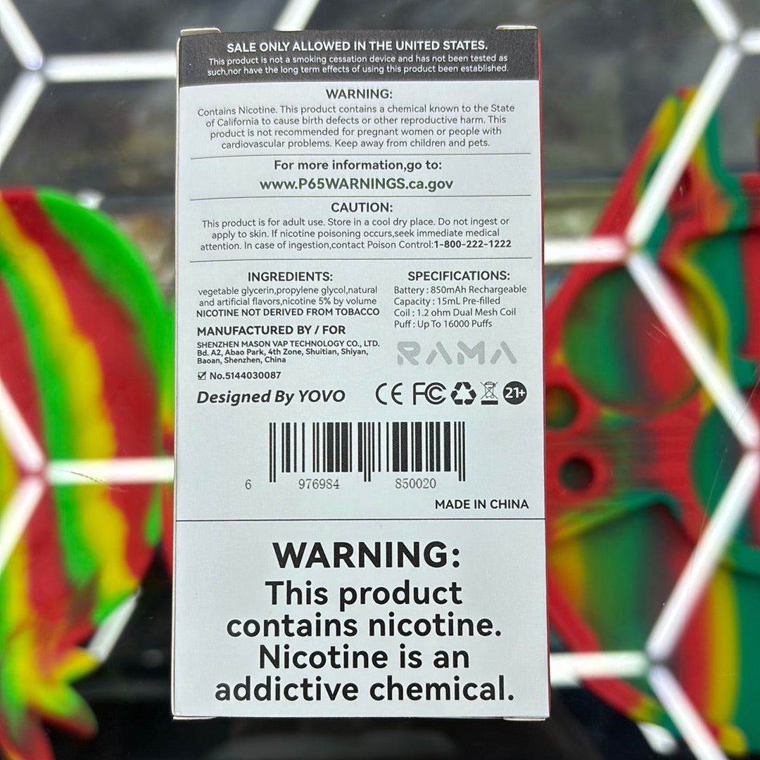 Rama strawberry watermelon, 16,000 puffs