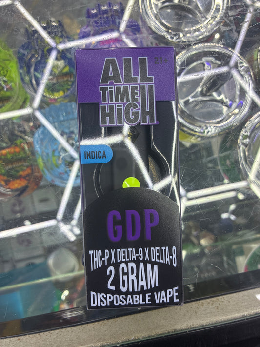 All time high thcp/d9/d8 disposable 2g indica GDP