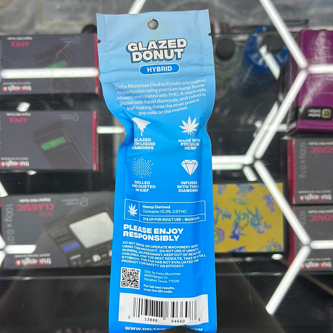 Delta munchies, double doinks glazed donut, hybrid