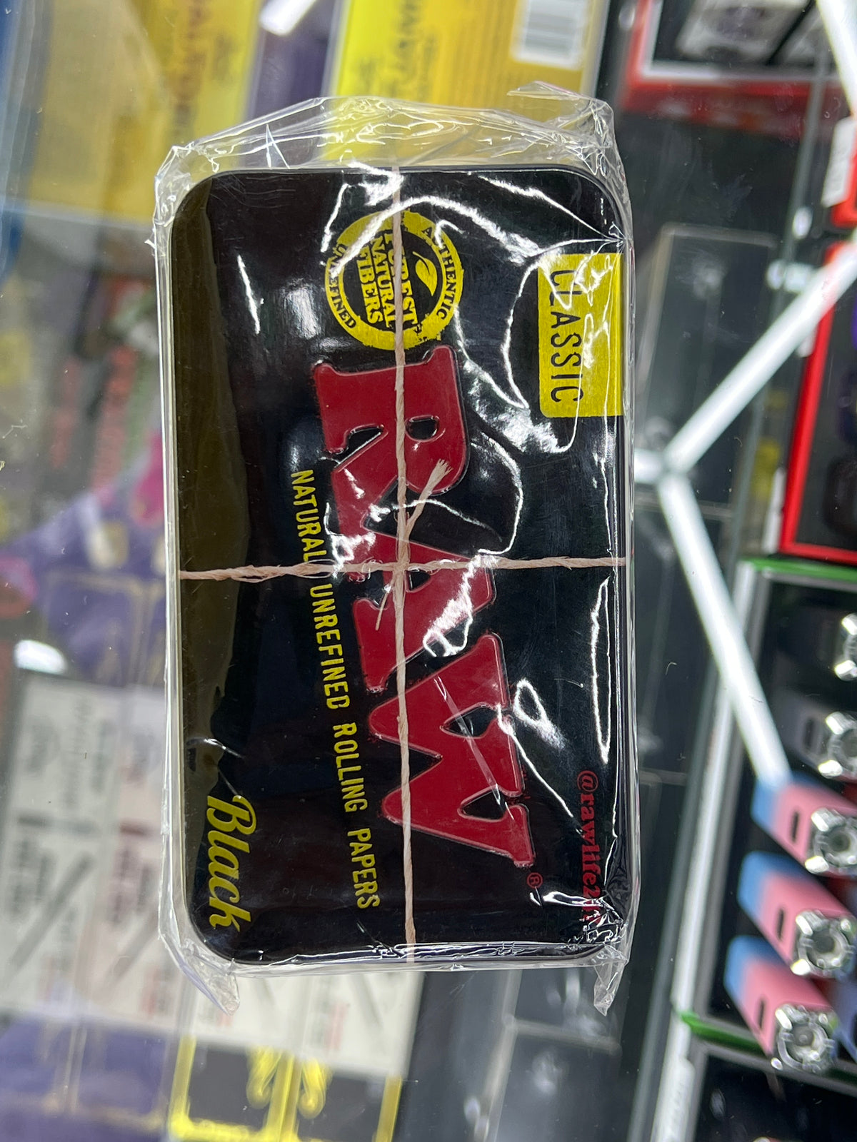 raw black tin box