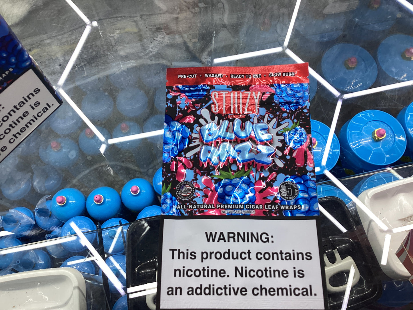 Stiiizy blue razz 5 pre-cut leaves