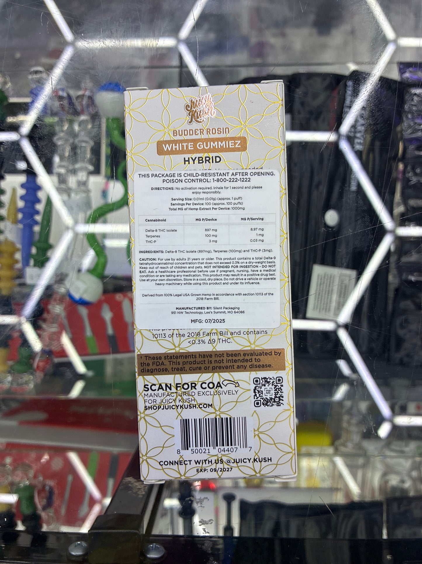 Juicy kush budder rosin 1g vape white gummiez hybrid