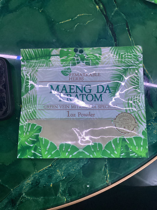 Remarkable herbs, maeng da Kratom , green vein mitragyna speciosa 1oz powder