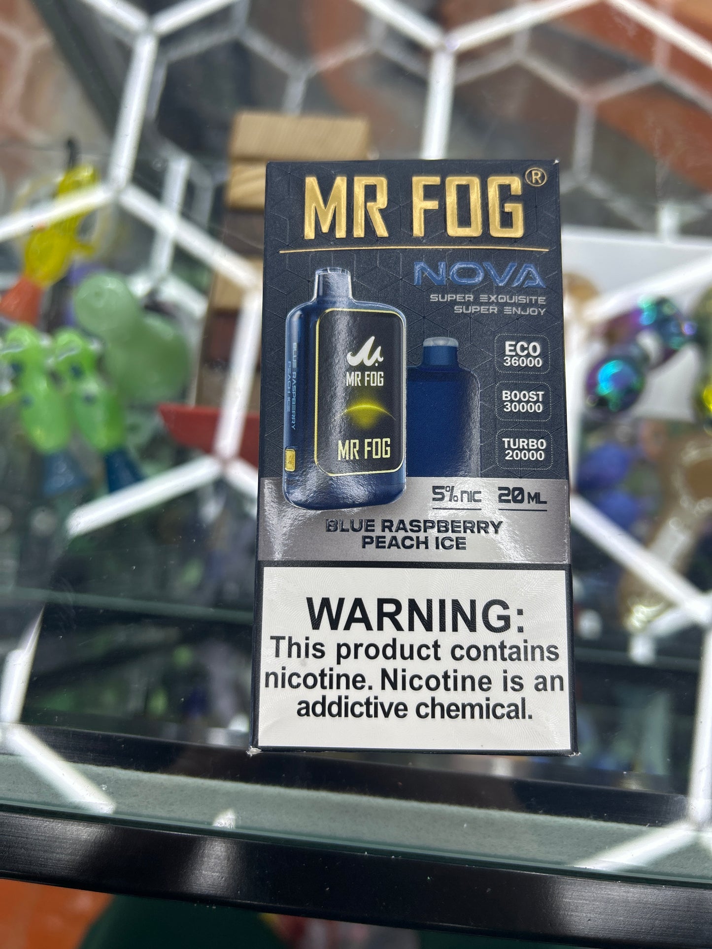 Mr fog nova 30k hits blue raspberry peach ice