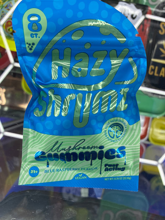 Hazy shrumz gummies blue raspberry  flavor 8ct