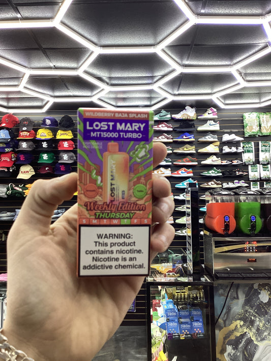 Lost Mary 15,000 puffs weekly edition Thursday wild berry Baja splash