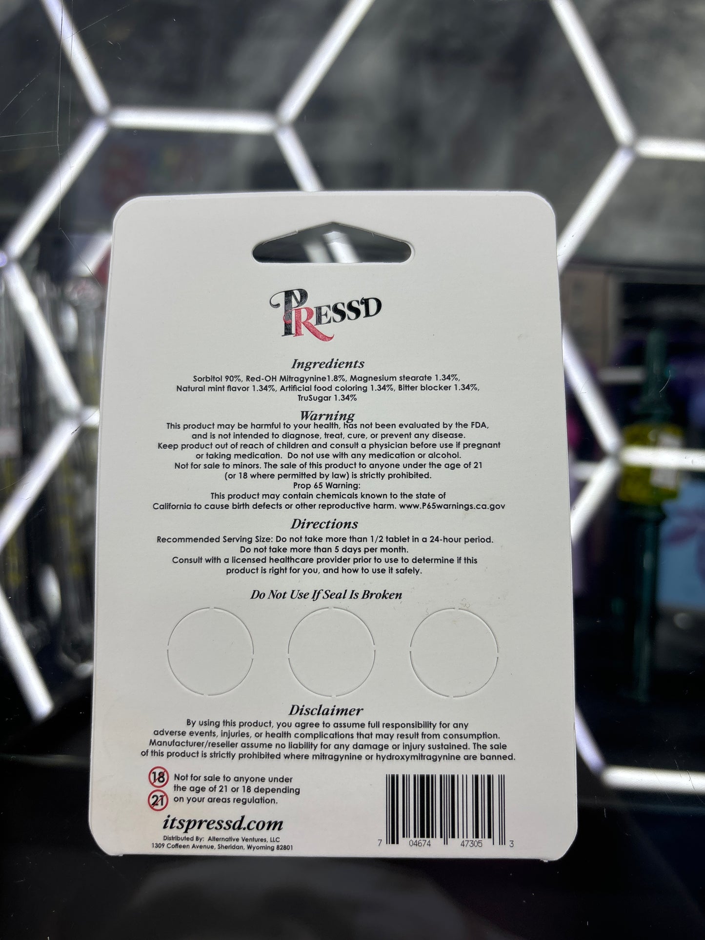 Pressed 7 hydroxymitragynine red oh super alkaloid