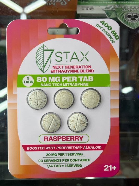 7stax proprietary alkaloid 80mg x5ct raspberry