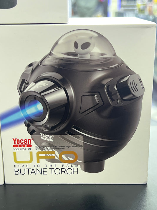 Yocan Red UFO fire in the palm butane torch black