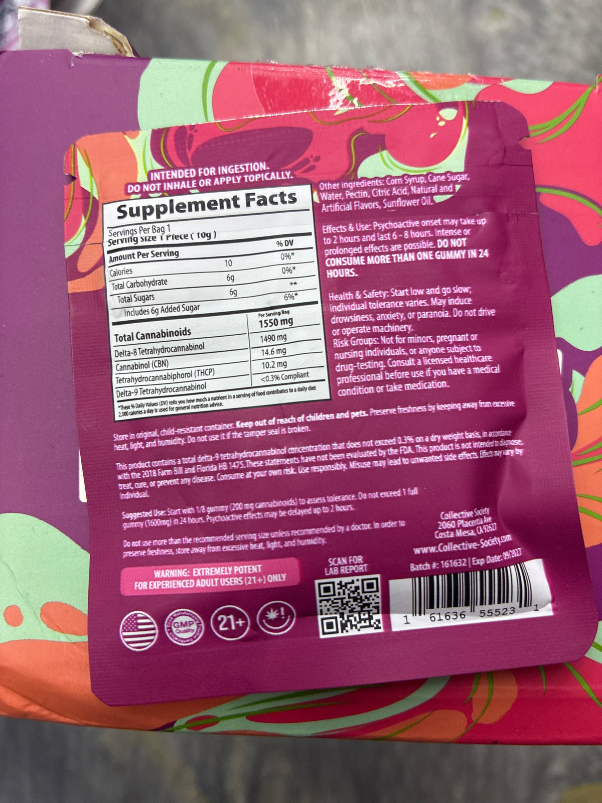 Dough Licious exotic blend gummies 1600mg strawberry kiwi rush 1ct