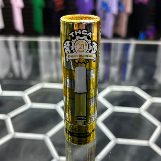 Twenty one Cannabis, THCA, liquid diamonds. Pineapple, express sativa, 2G vape cartridge