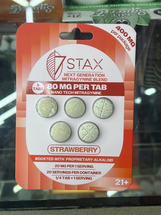 7stax proprietary alkaloid 80mg x5ct strawberry