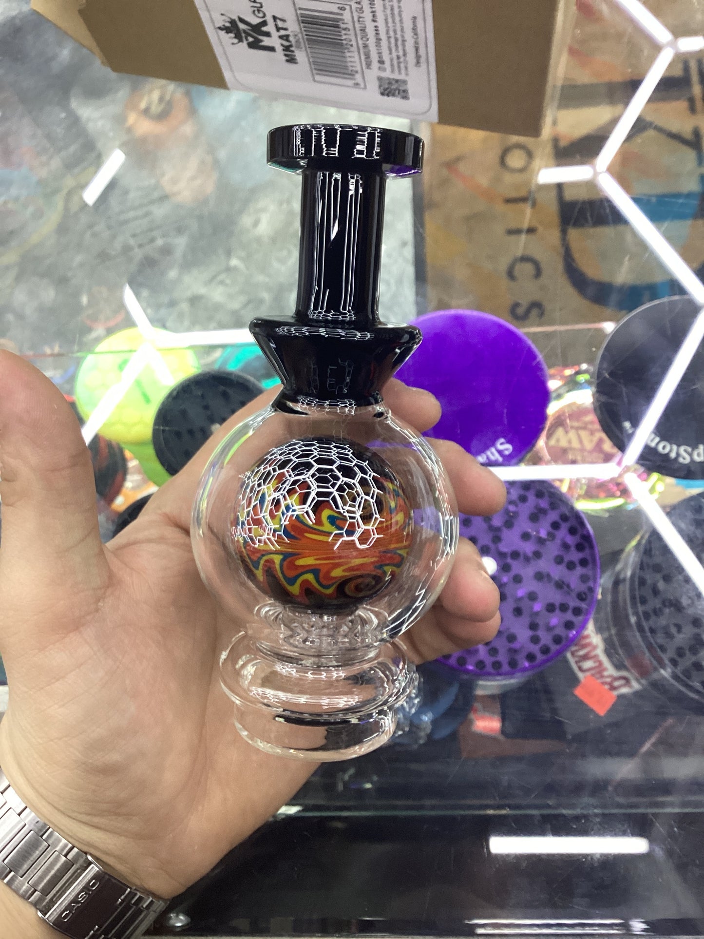 Mk Puffco glass MKAT7 wigwag sphere black