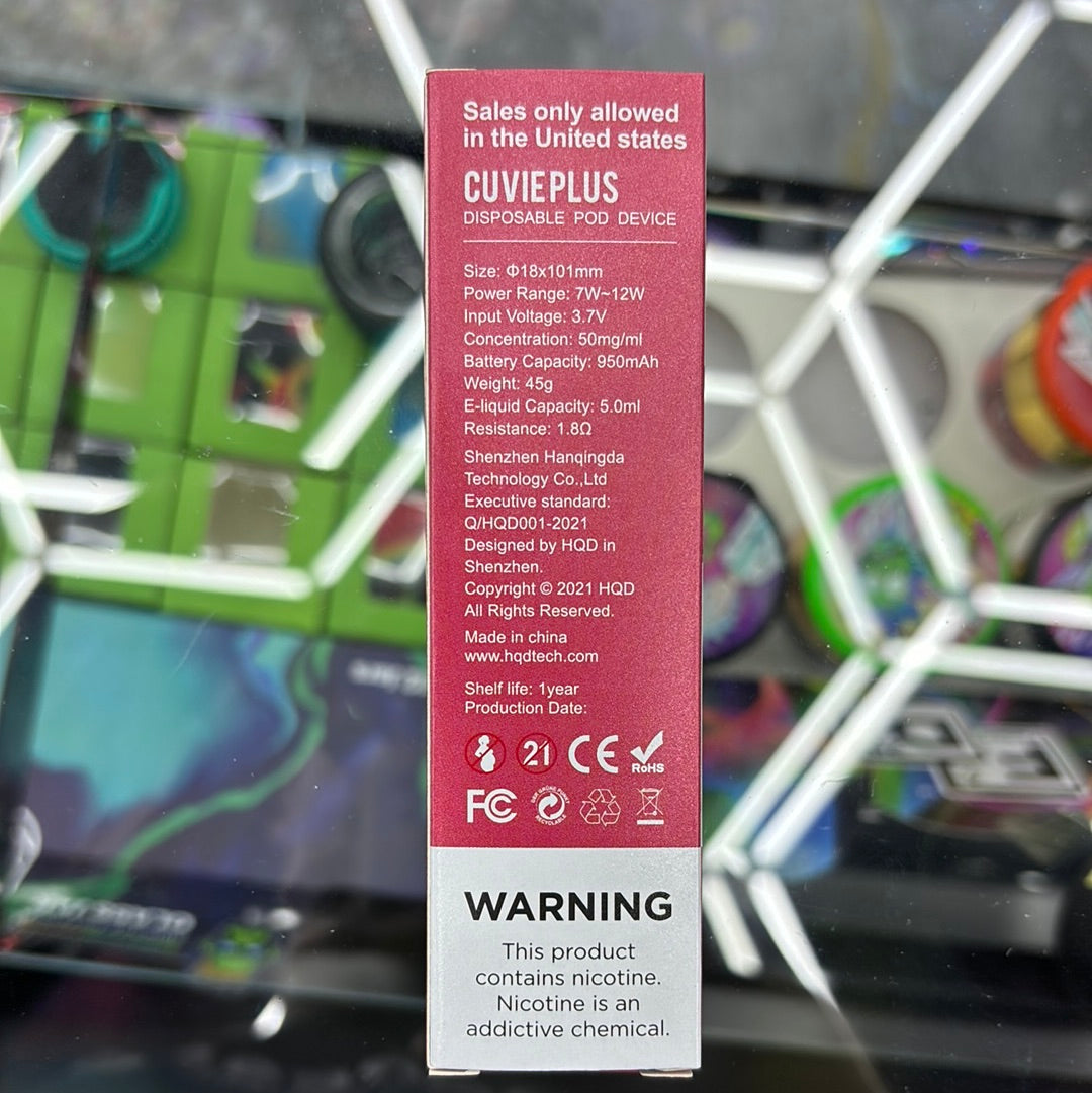 HQD cherry pomegranate 1200 puffs curvie plus