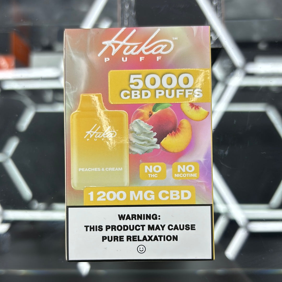 Huka puff 5000 CBD puffs 1200 mg CBD peach cream