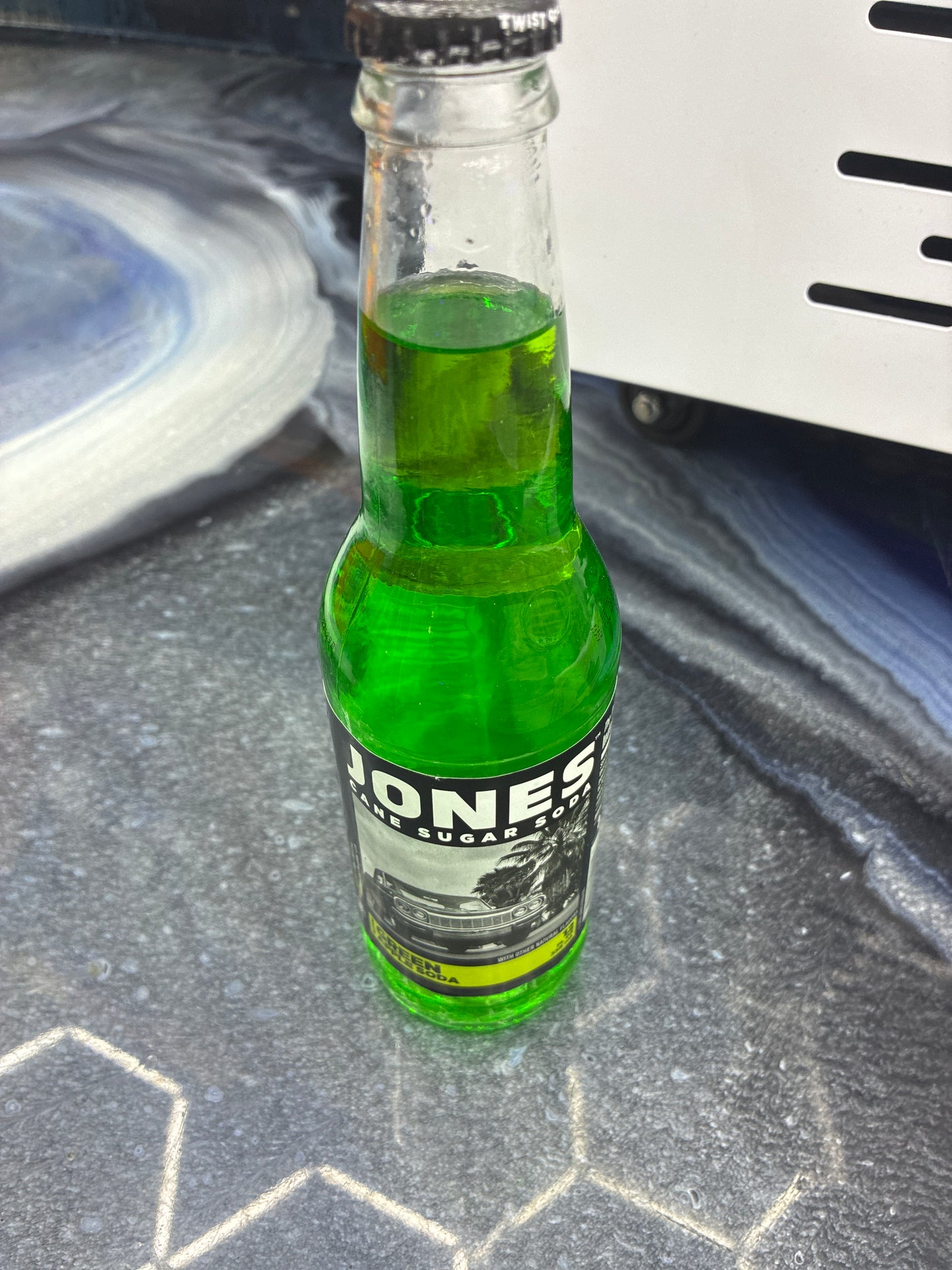 Jones cane sugar soda green apple soda