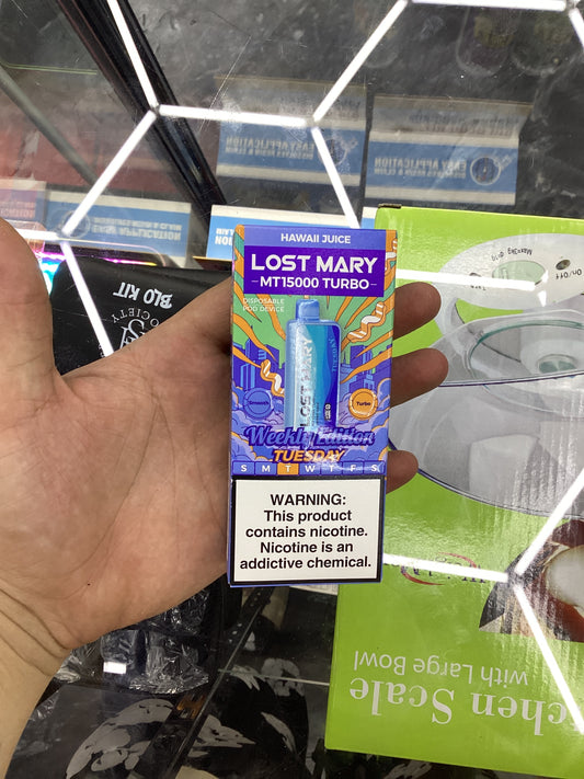 Lost Mary 15,000 puffs weekly edition Tuesday Hawaii juice