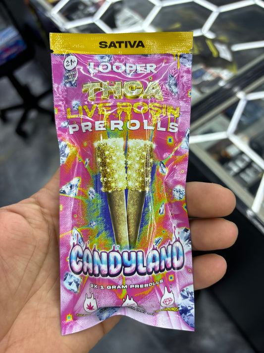 Looper thca live rosin prerolls Candyland sativa