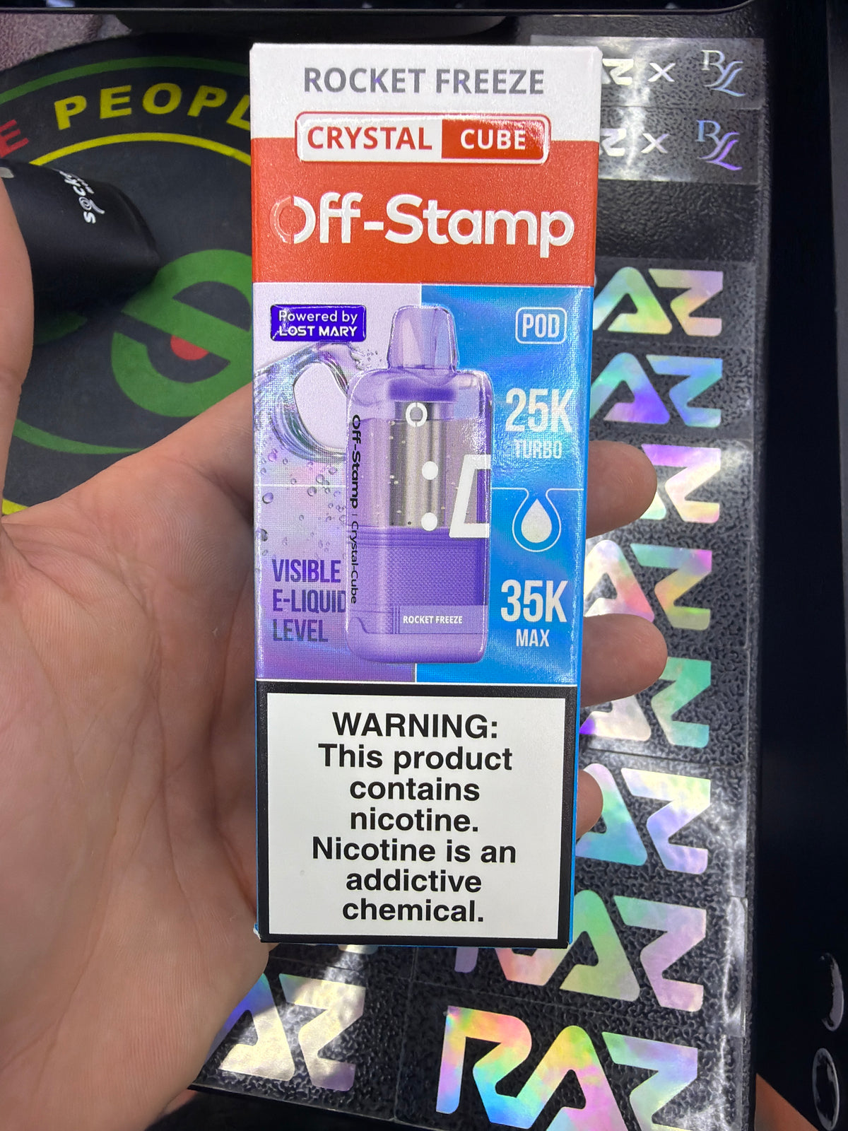 Off stamp crystal cube 25K Rocket Freeze