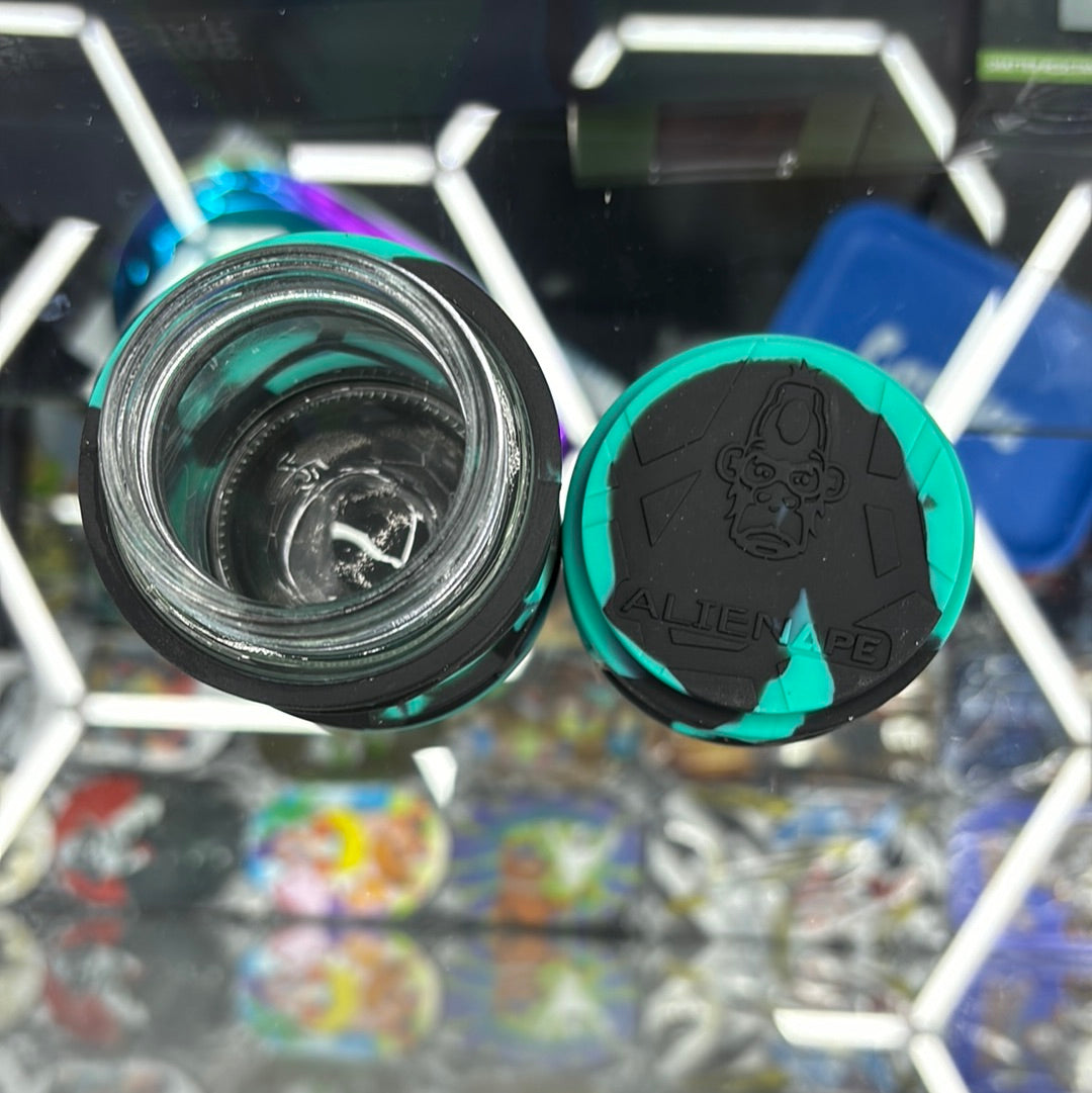 Space king silicone, covered glass, jar small