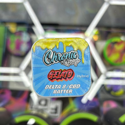 Chronic hemp gelato hybrid, delta 8/CBD batter 2G