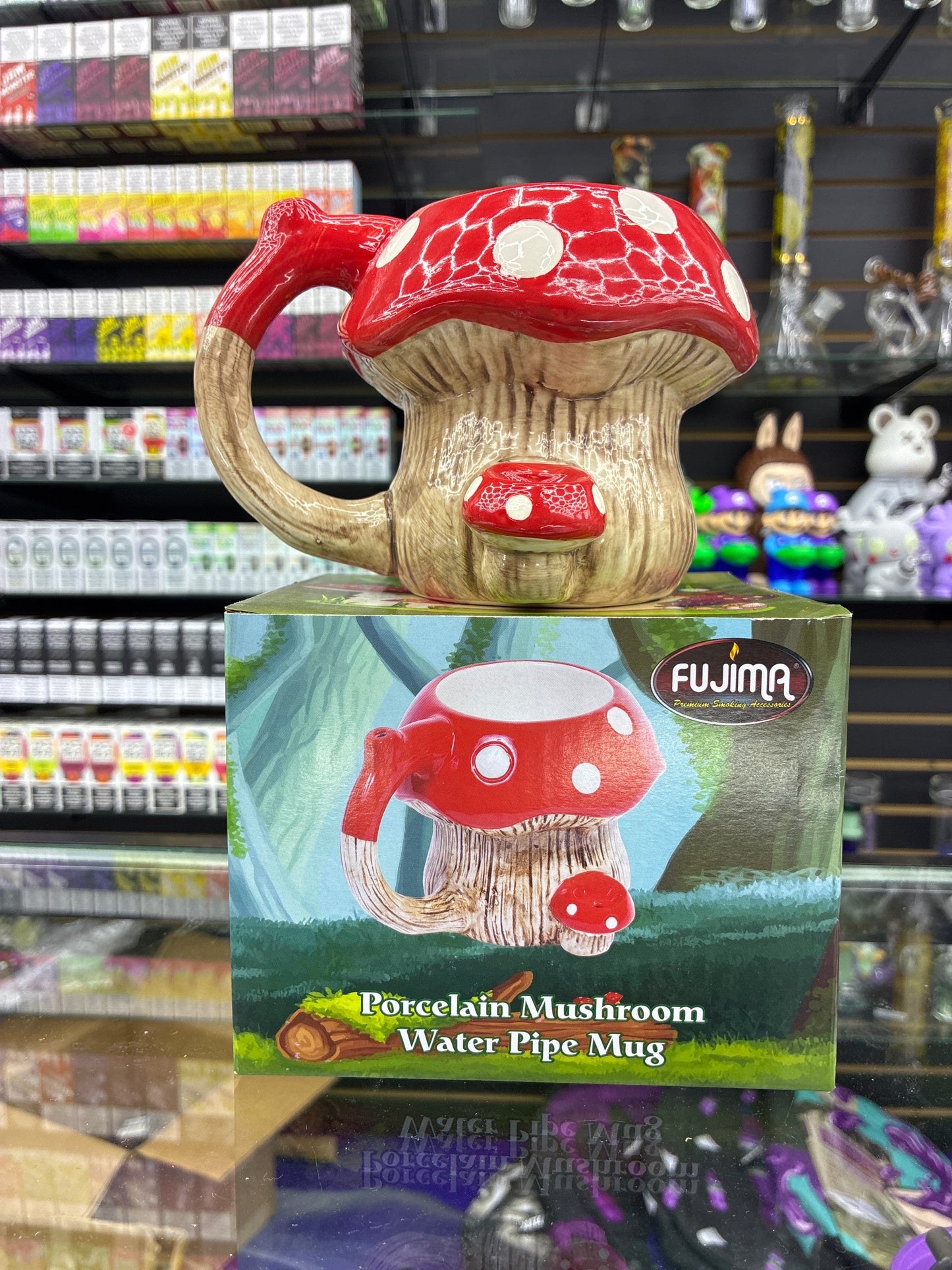Fujima mushroom porcelain water pipe cup
