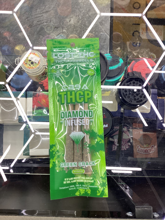 Lost thc thc p 3 pack pre rolls green crack hybrid