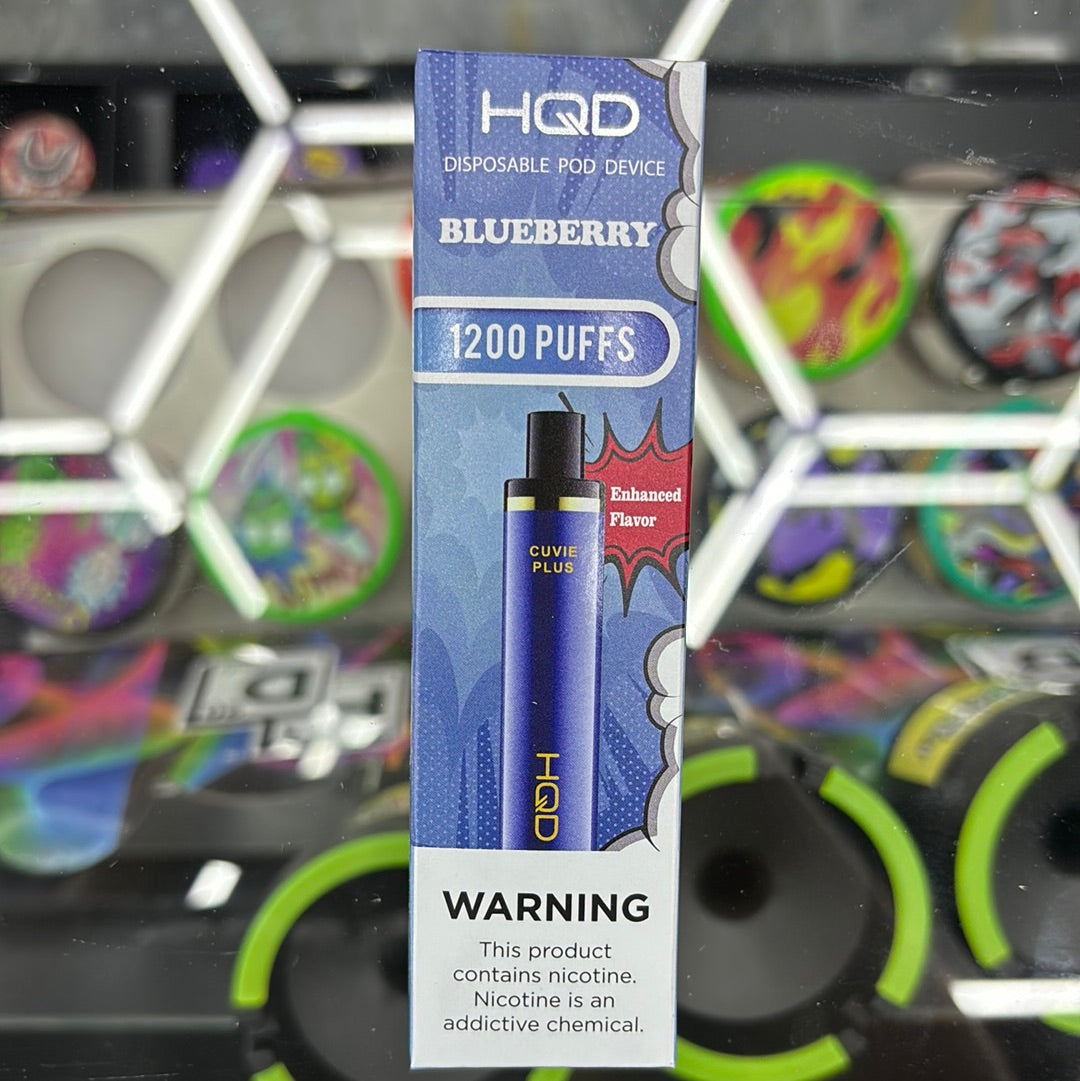 HQD blueberry, 1200 puffs curvie plus