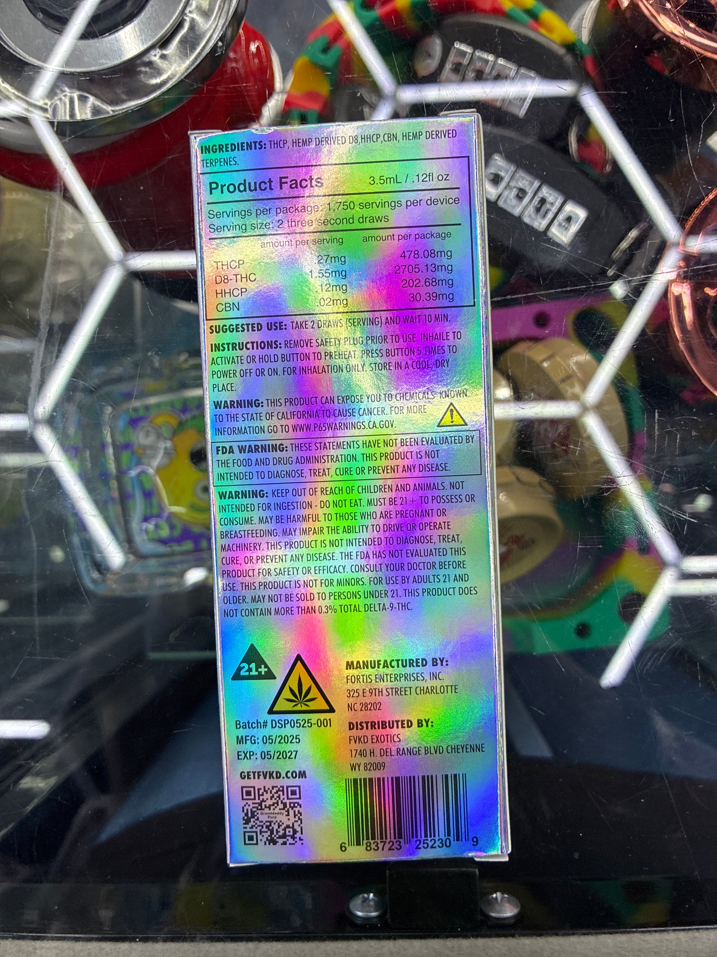 FVKD Exotics thcp+hhcp+d8 granddaddy purp indica