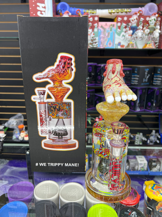 Juicy J 12″ Colorful, quirky, foot-shaped glass water pipe