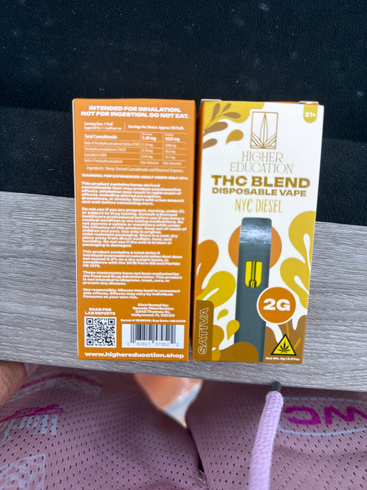 Higher Education Thc Blend Disposable Vape 2g Sativa Nyc Diesel