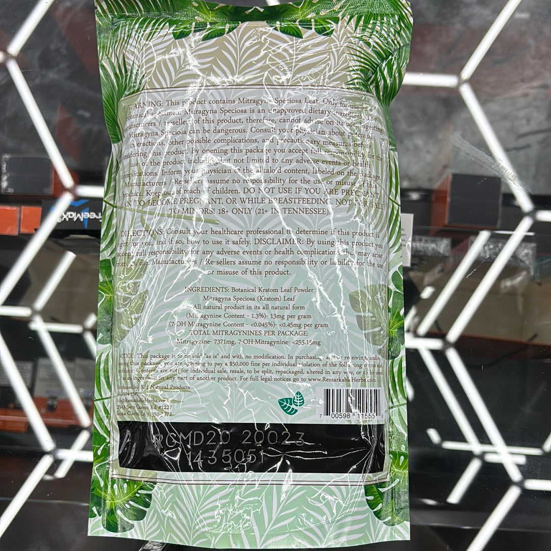 Remarkable herbs, maeng da Kratom , green vein mitragyna speciosa 20oz powder
