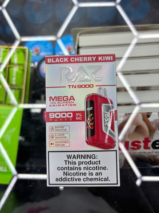 Raz 9000puffs black cherry kiwi