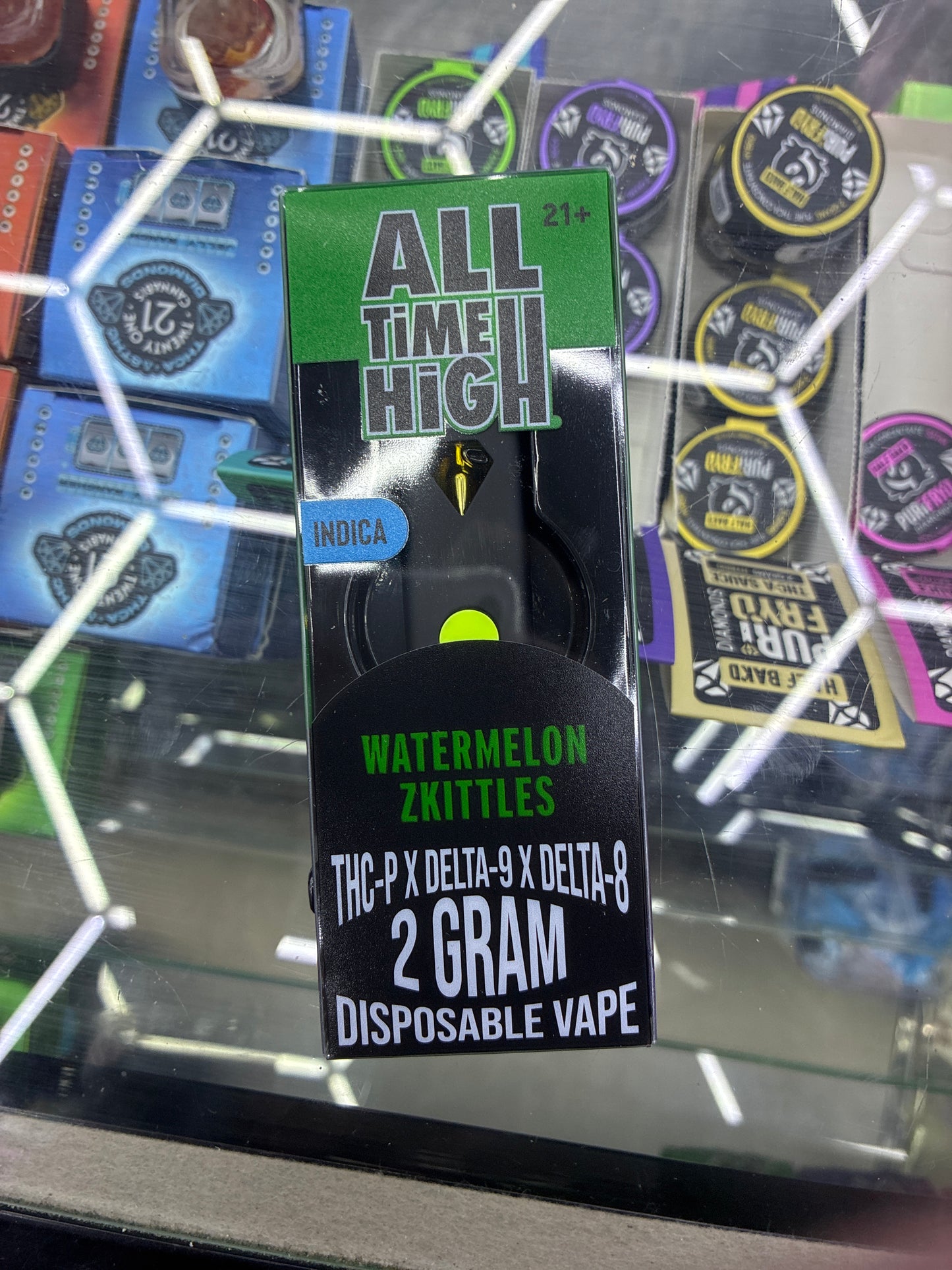 All time high thcp/d9/d8 disposable 2g indica watermelon zkittles