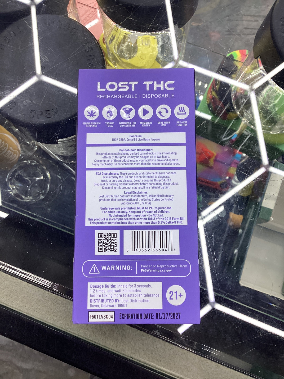 Lost thc CB9A live concentrate 7.5g purple zaza