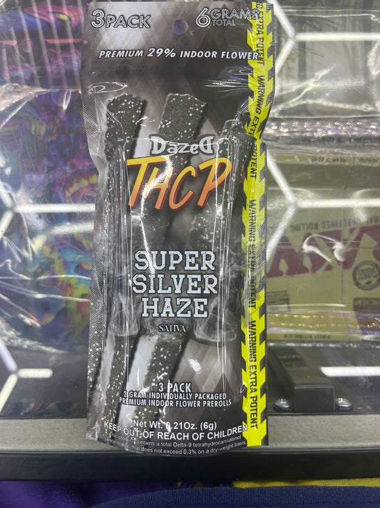 Dazed thcp 2g 3pck prerolls super silver haze sativa