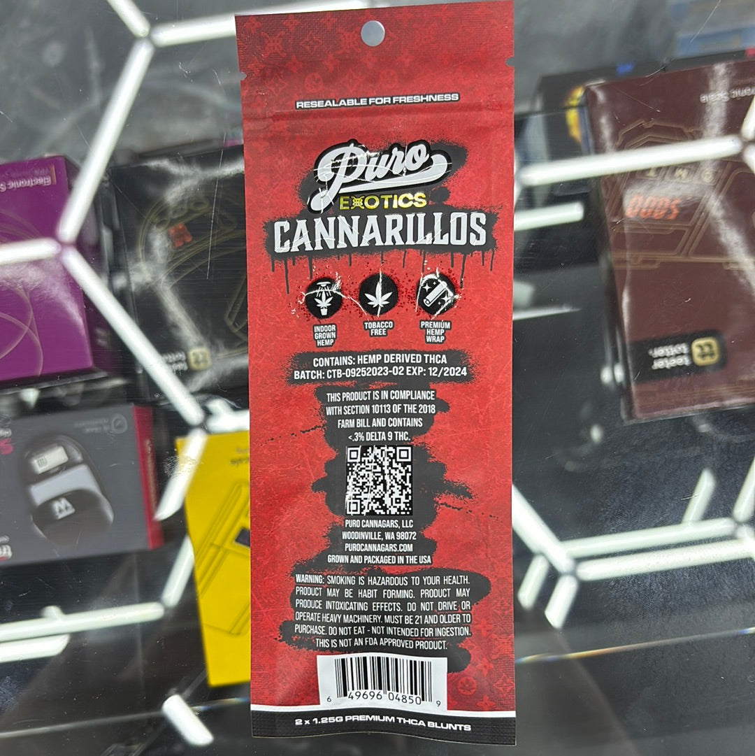 Puro exotics cannarillos lemon cherry gelato 2.5G pre- roll blunts sativa