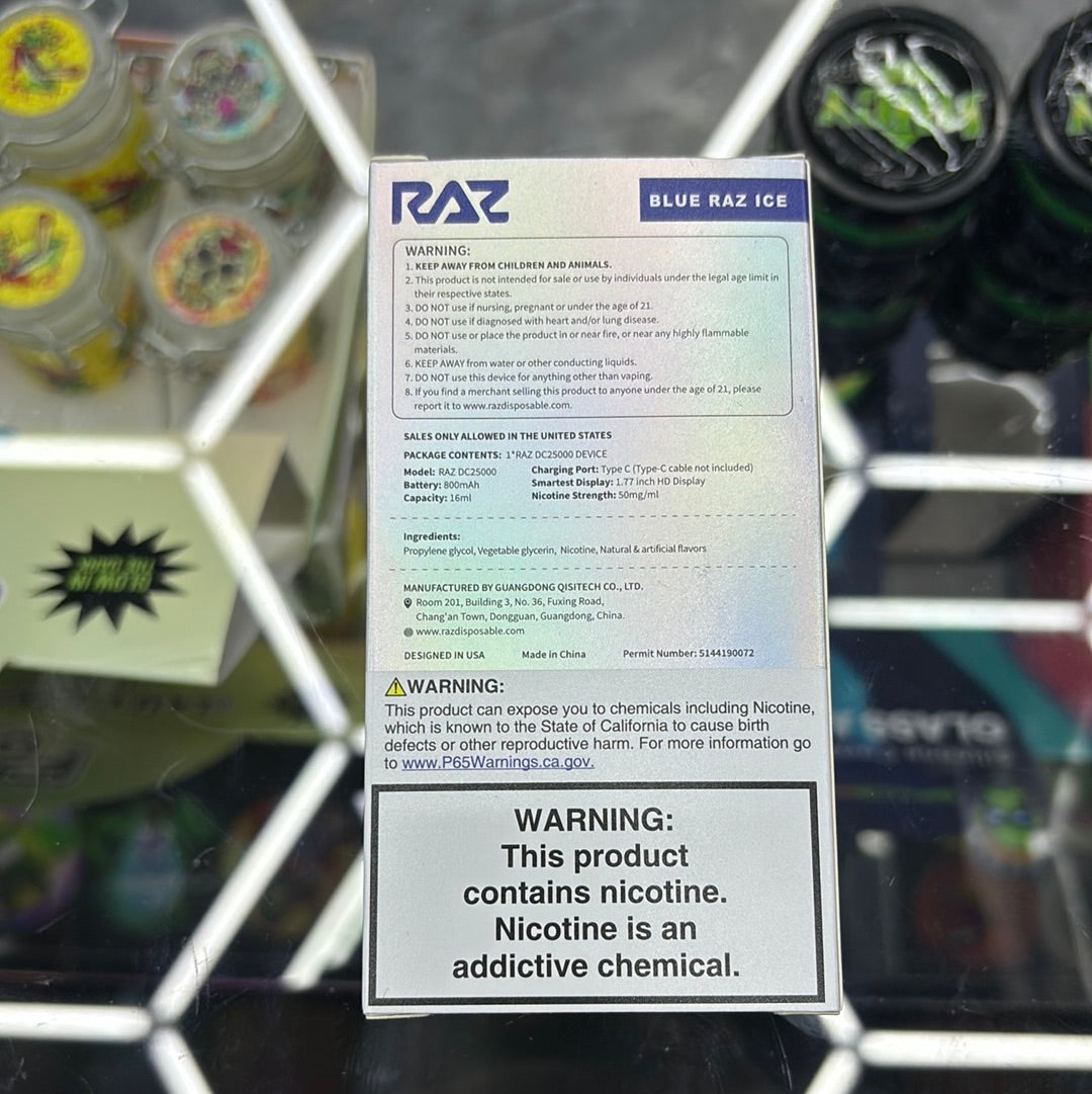 Raz dc25000 25k puffs blue raz ice