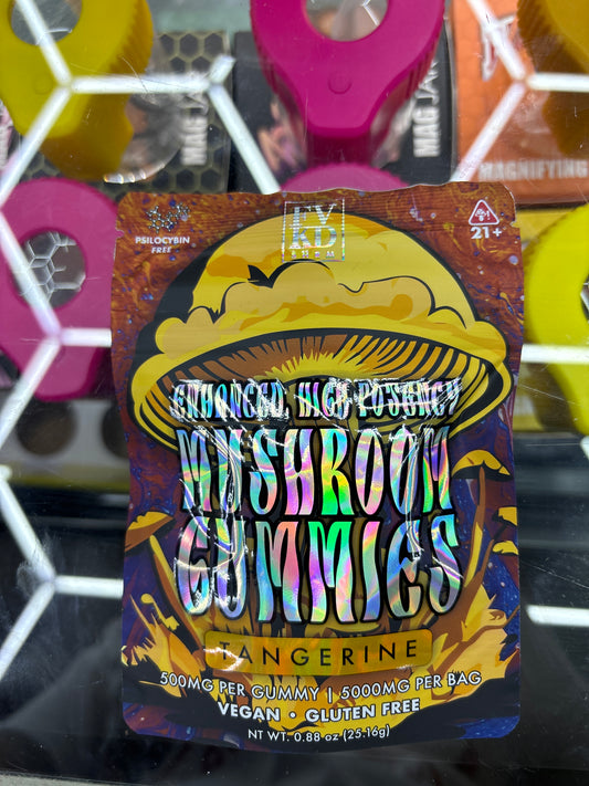 Fvkd enhance hypo mushroom gummy’s tangerine 500 MG per gummy 5000 MG per bag